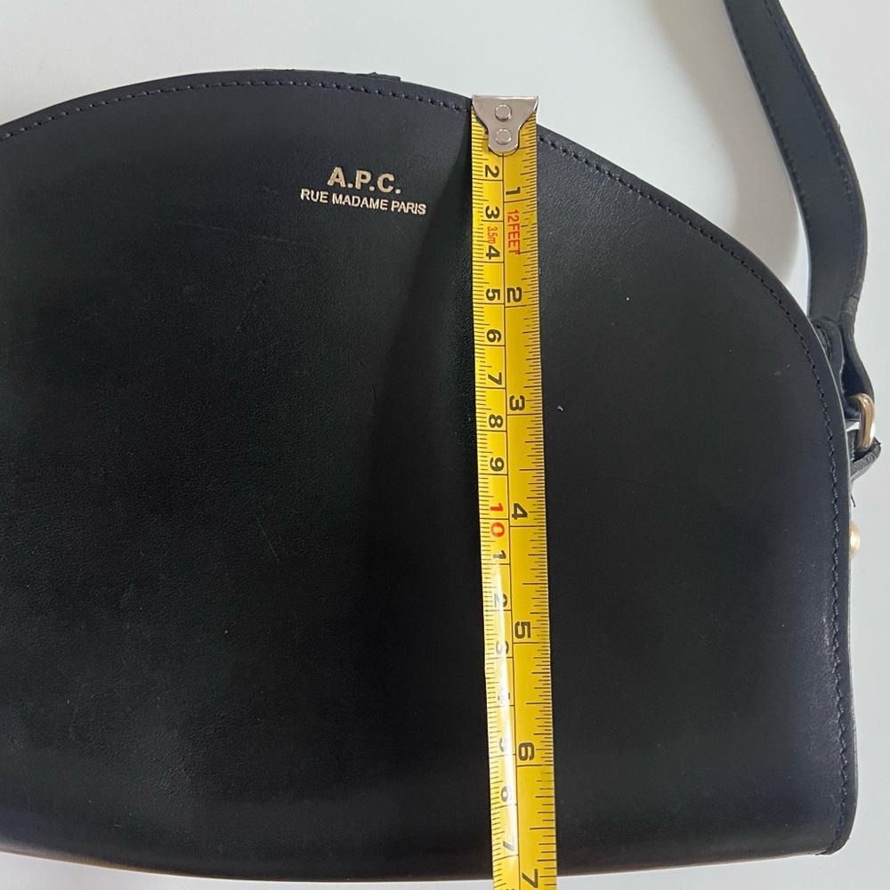 A.P.C. Black Leather Half Moon Crossbody - Picture 7 of 8